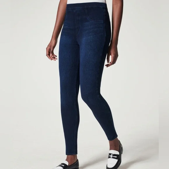 Spanx Jean-ish Ankle Leggings Stretchy High Rise Pull On Plus Size Size 1X Tall - Picture 9 of 10